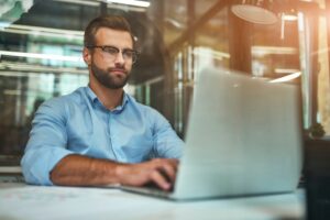 A person using a laptop