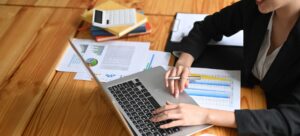 A person using a laptop